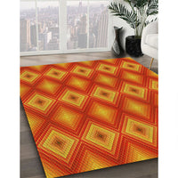 Patterned Neon Orange Rug, pat3566yw