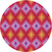 Sideview of Patterned Blush Red Pink Novelty Rug, pat3566