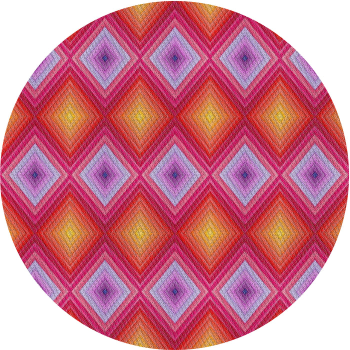 Square Machine Washable Transitional Blush Red Pink Rug, wshpat3566