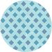 Square Patterned Electric Blue Rug, pat3567lblu