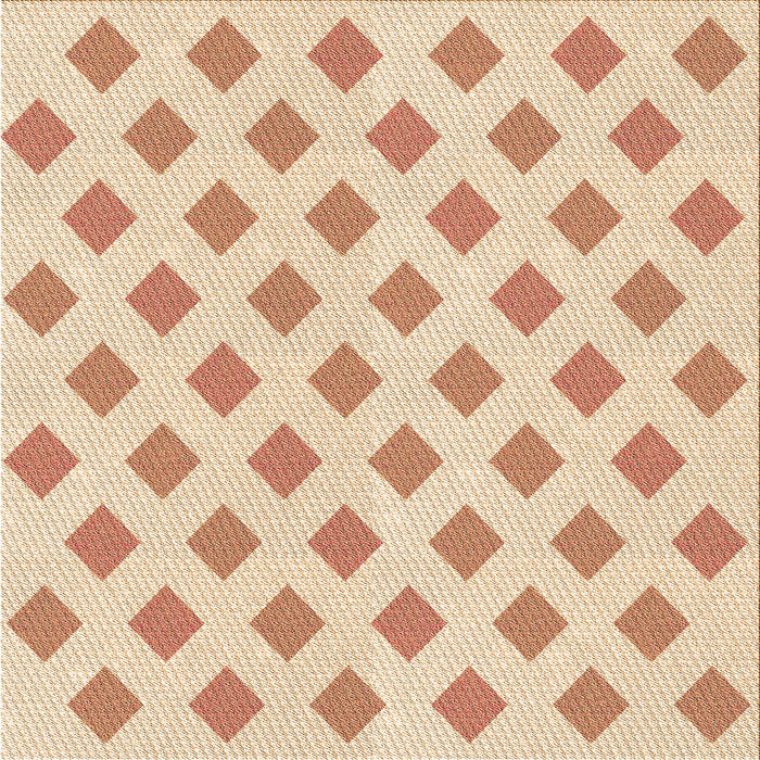 Round Patterned Orange Rug, pat3567org