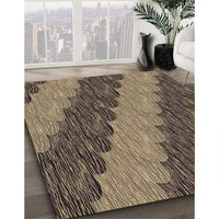 Patterned Dark Brown Rug, pat3568brn