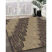 Machine Washable Transitional Dark Brown Rug in a Family Room, wshpat3568brn