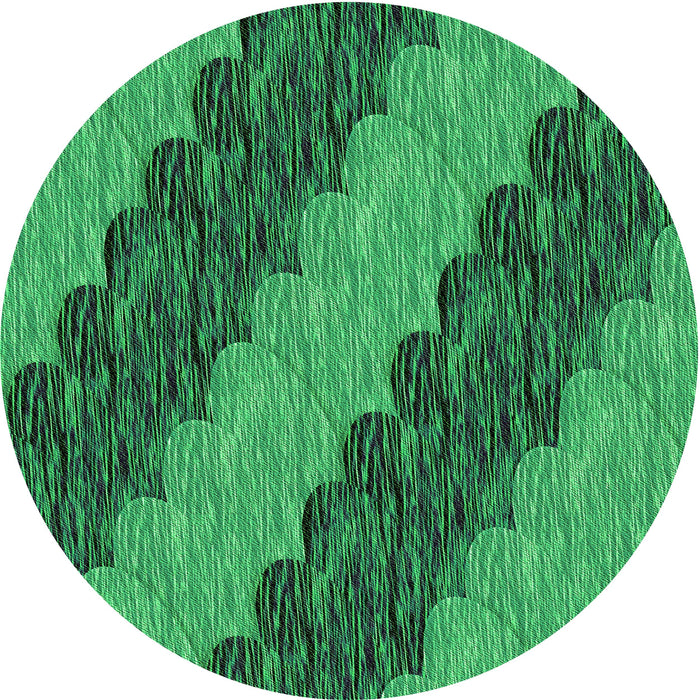 Square Machine Washable Transitional Forest Green Rug in a Living Room, wshpat3568grn