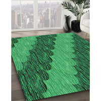 Patterned Forest Green Rug, pat3568grn