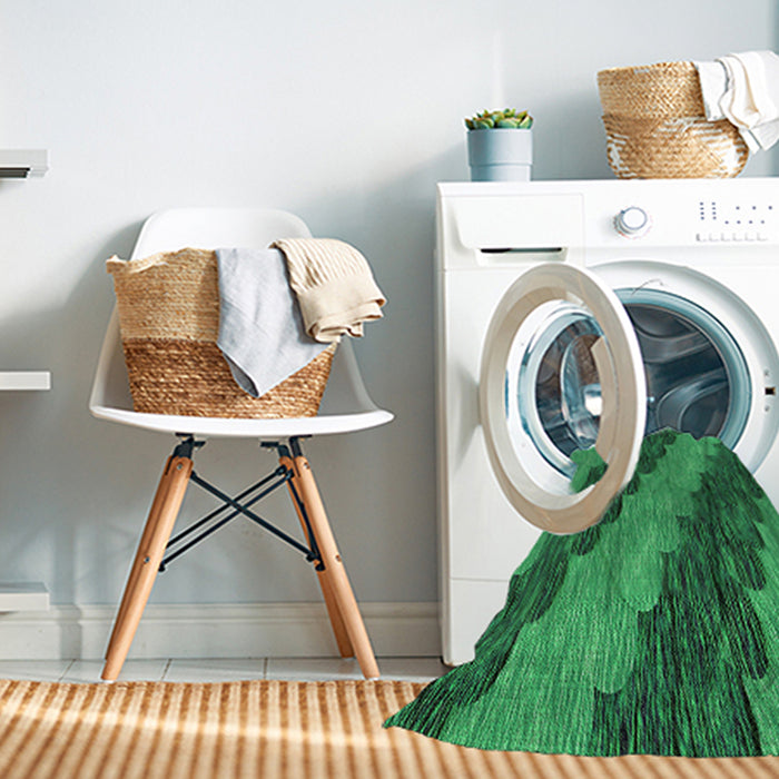 Machine Washable Transitional Forest Green Rug in a Washing Machine, wshpat3568grn