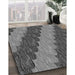 Patterned Gunmetal Gray Rug in Family Room, pat3568gry