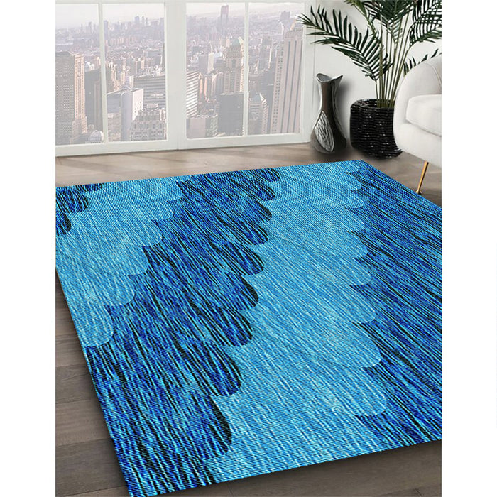 Machine Washable Transitional Blue Rug in a Family Room, wshpat3568lblu