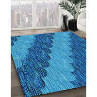 Patterned Blue Rug, pat3568lblu