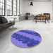 Round Patterned Purple Rug in a Office, pat3568pur