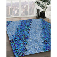 Patterned Blue Novelty Rug, pat3568