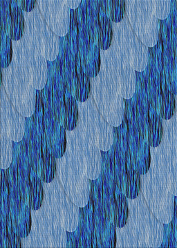 Patterned Blue Novelty Rug, pat3568