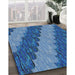 Machine Washable Transitional Blueberry Blue Rug in a Family Room, wshpat3568