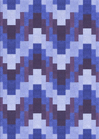 Machine Washable Transitional Deep Periwinkle Purple Rug, wshpat3569blu