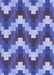 Machine Washable Transitional Deep Periwinkle Purple Rug, wshpat3569blu