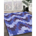 Patterned Deep Periwinkle Purple Rug in Family Room, pat3569blu