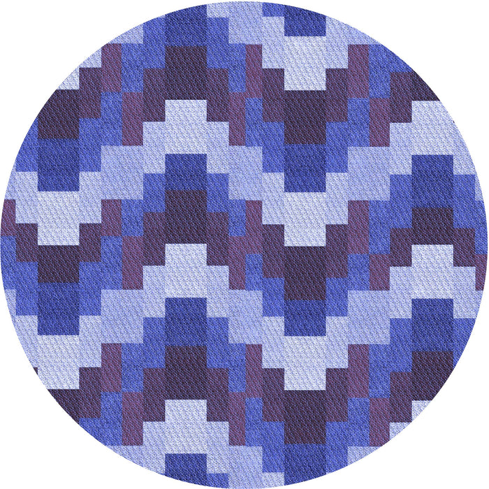 Square Machine Washable Transitional Deep Periwinkle Purple Rug in a Living Room, wshpat3569blu