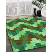 Patterned Seaweed Green Rug, pat3569grn