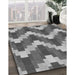 Patterned Dark Gray Rug in Family Room, pat3569gry