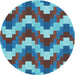 Square Patterned Bright Turquoise Blue Rug, pat3569lblu