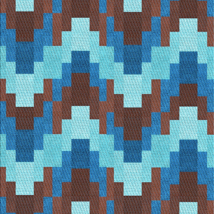 Patterned Bright Turquoise Blue Rug, pat3569lblu