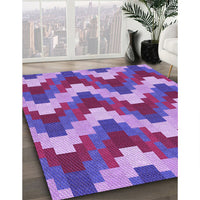 Patterned Dark Magenta Purple Rug, pat3569pur