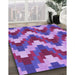 Patterned Dark Magenta Purple Rug in Family Room, pat3569pur