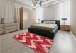 Patterned Red Rug in a Bedroom, pat3569rd