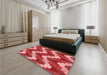 Round Machine Washable Transitional Red Rug in a Office, wshpat3569rd