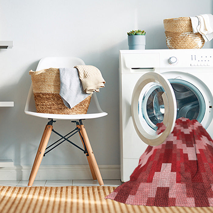 Machine Washable Transitional Red Rug in a Washing Machine, wshpat3569rd