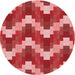 Square Patterned Red Rug, pat3569rd