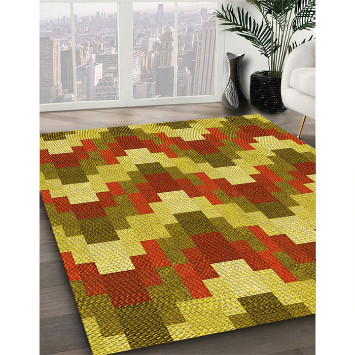 Machine Washable Transitional Mahogany Brown Rug in a Family Room, wshpat3569yw