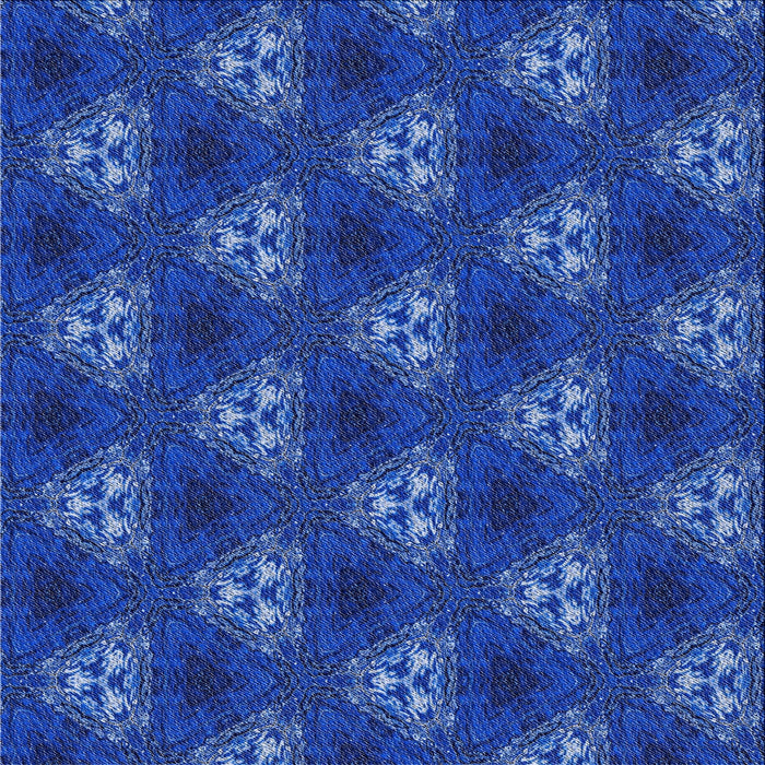 Square Patterned Cobalt Blue Novelty Rug, pat356