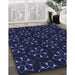 Patterned Deep Periwinkle Purple Rug in Family Room, pat357blu