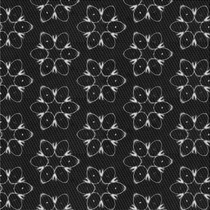 Round Patterned Black Rug, pat357gry