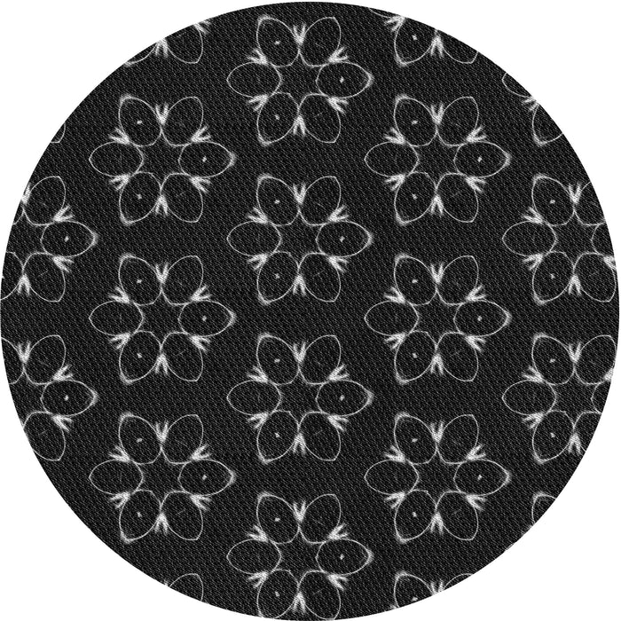 Square Patterned Black Rug, pat357gry