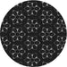 Square Patterned Black Rug, pat357gry