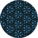 Square Patterned Black Rug, pat357lblu