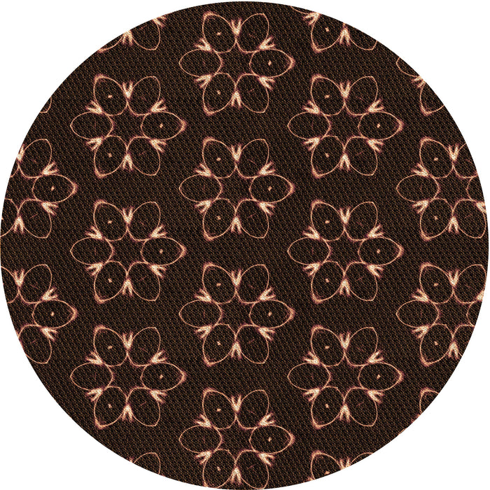 Square Patterned Saddle Brown Rug, pat357org