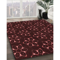 Patterned Chocolate Brown Rug, pat357rd