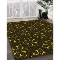 Patterned Black Rug, pat357yw