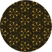 Square Patterned Black Rug, pat357yw