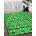 Patterned Green Rug in Family Room, pat3570grn