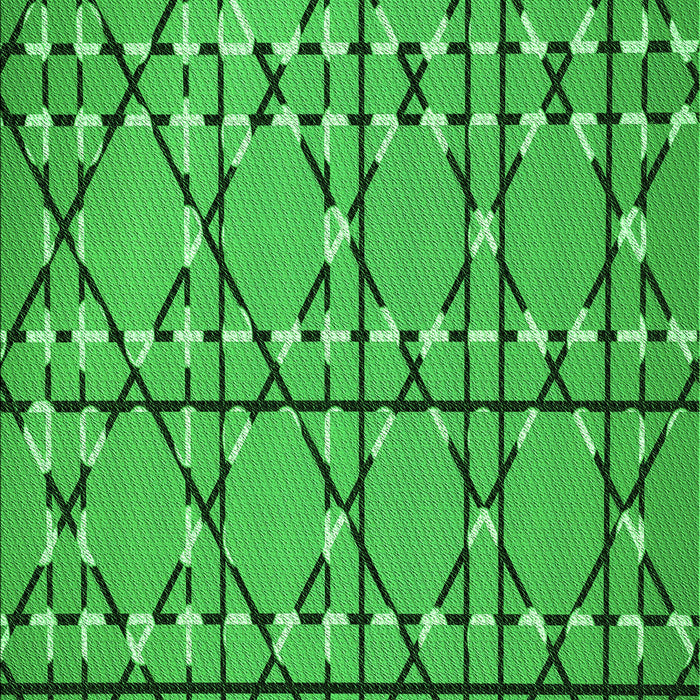 Machine Washable Transitional Green Rug, wshpat3570grn