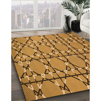 Patterned Mahogany Brown Rug, pat3570org