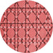 Square Patterned Red Rug, pat3570rd