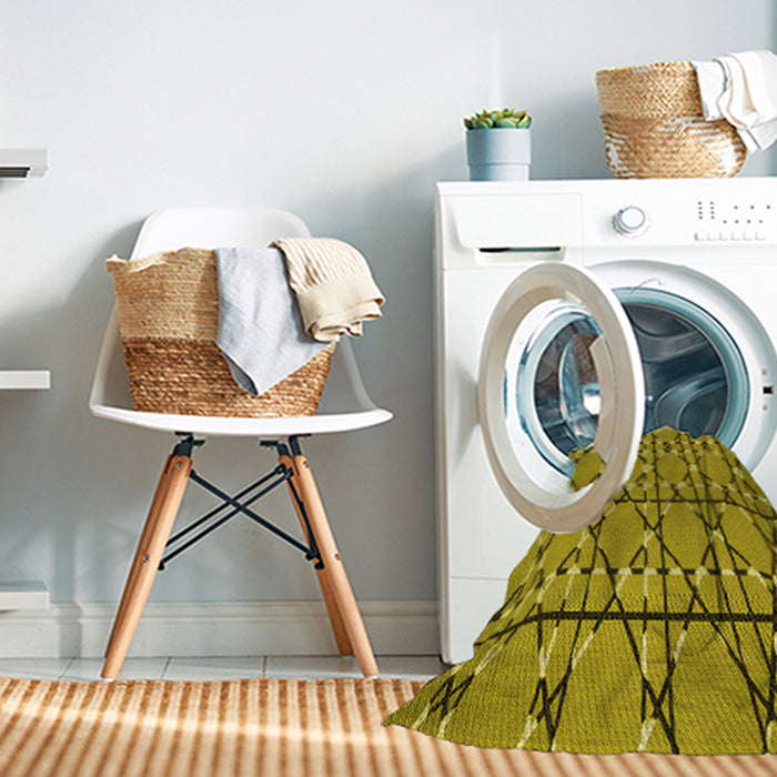 Machine Washable Transitional Oak Brown Rug in a Washing Machine, wshpat3570yw
