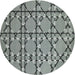 Sideview of Patterned Gray Novelty Rug, pat3570