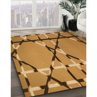 Patterned Mahogany Brown Rug, pat3571org