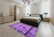 Patterned Purple Rug in a Bedroom, pat3571pur